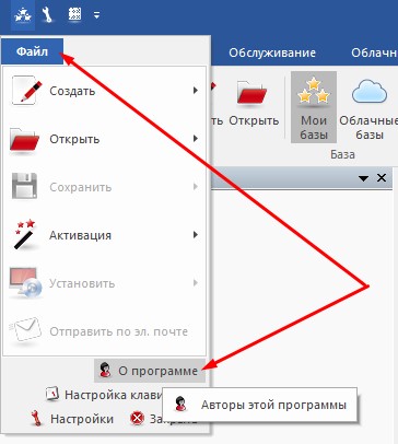 Файл - О программе